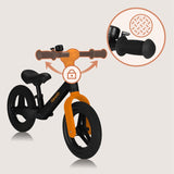 Bicicleta fara pedale, Lionelo, Toni, Cu ghidon si sa reglabile, Ultra usoara, 2.8 Kg, 18 luni+, Sustine 30 kg, Conform cu standardul EN71-1/2/3, Certificata TUV SUD, Portocaliu