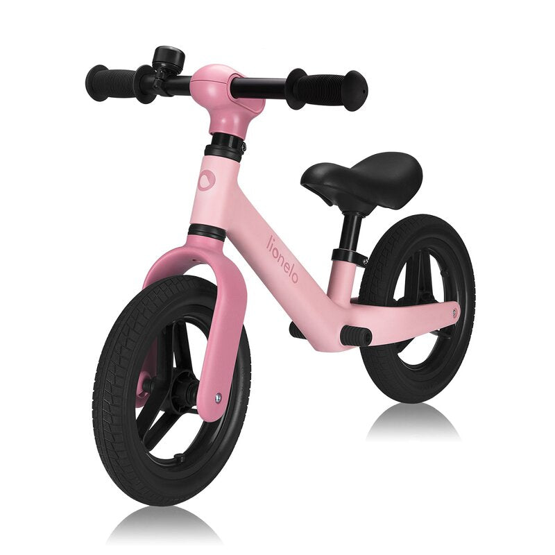 Bicicleta fara pedale, Lionelo, Toni, Cu ghidon si sa reglabile, Ultra usoara, 2.8 Kg, 18 luni+, Sustine 30 kg, Conform cu standardul EN71-1/2/3, Certificata TUV SUD, Roz - gogobaby.ro