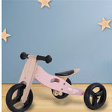 Bicicleta/tricicleta fara pedale, Free2Move, Din lemn, 2 in 1, Functie de bicicleta echilibru, Scaun reglabil, Roti ajustabile, Manere antiderapante, Varsta 1-3 ani, Conform cu standardele europene EN71-1;2018, EN71-2:2020, EN71-3:2021, Dusty Pink
