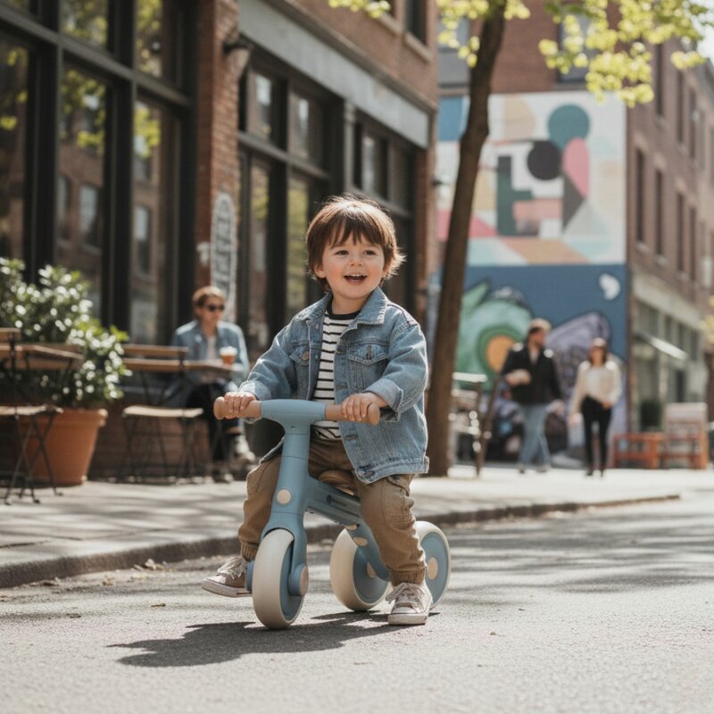 Bicicleta/tricicleta, Petite&Mars, 3 in 1, Multifunctionala, Cu/fara pedale, Ghidon directionabil, Sa reglabila pe inaltime, 2.3 kg, Pana la 25 kg, 12-36 luni, Albastru
