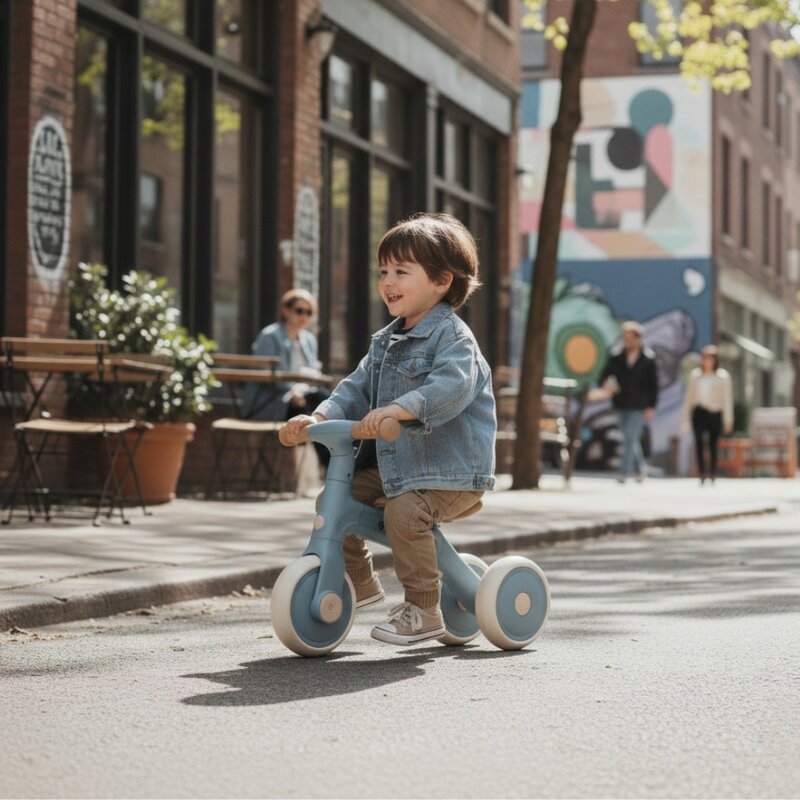 Bicicleta/tricicleta, Petite&Mars, 3 in 1, Multifunctionala, Cu/fara pedale, Ghidon directionabil, Sa reglabila pe inaltime, 2.3 kg, Pana la 25 kg, 12-36 luni, Albastru