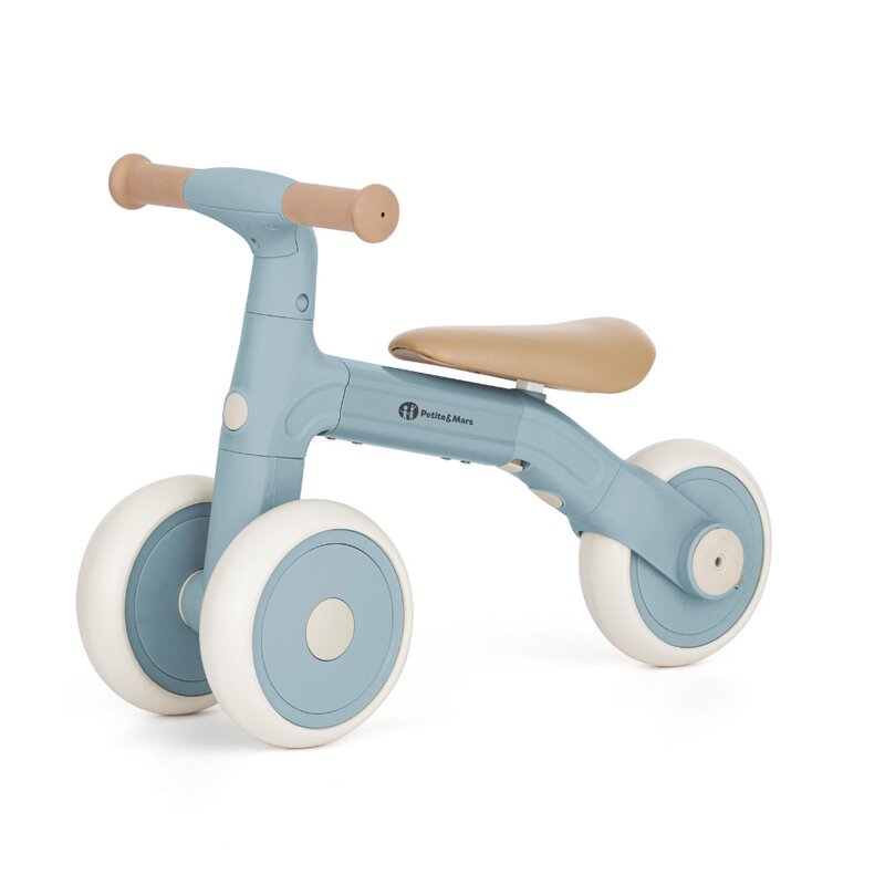 Bicicleta/tricicleta, Petite&Mars, 3 in 1, Multifunctionala, Cu/fara pedale, Ghidon directionabil, Sa reglabila pe inaltime, 2.3 kg, Pana la 25 kg, 12-36 luni, Albastru