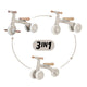 Bicicleta/tricicleta, Petite&Mars, 3 in 1, Multifunctionala, Cu/fara pedale, Ghidon directionabil, Sa reglabila pe inaltime, 2.3 kg, Pana la 25 kg, 12-36 luni, Bej