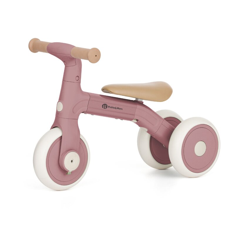 Bicicleta/tricicleta, Petite&Mars, 3 in 1, Multifunctionala, Cu/fara pedale, Ghidon directionabil, Sa reglabila pe inaltime, 2.3 kg, Pana la 25 kg, 12-36 luni, Roz
