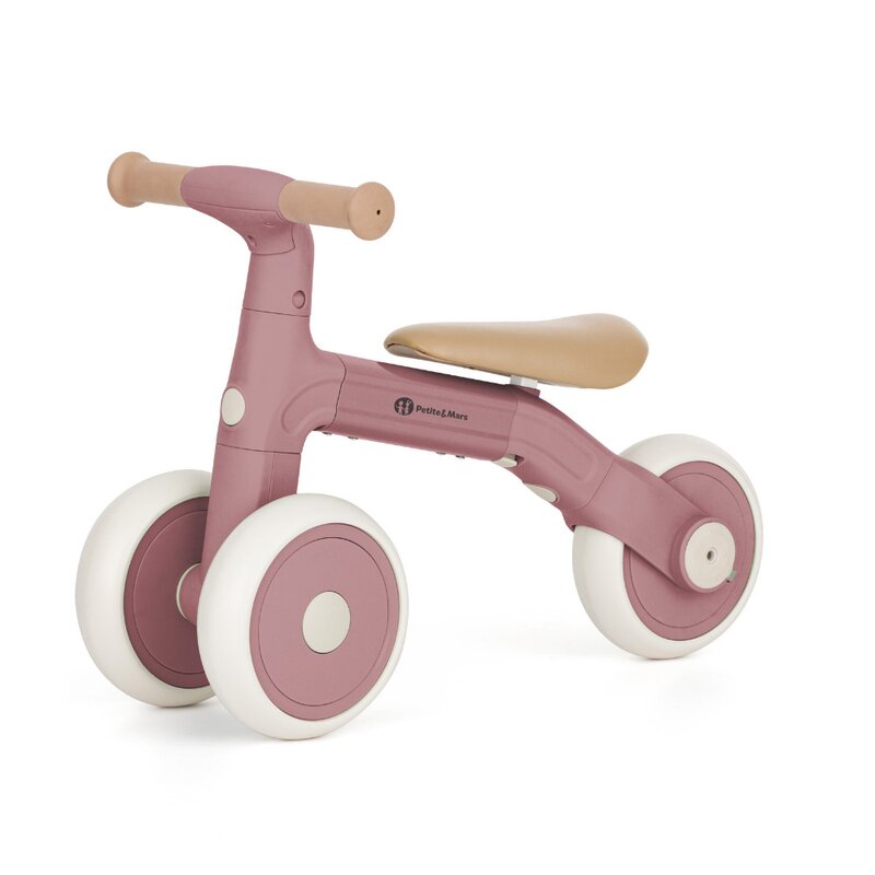 Bicicleta/tricicleta, Petite&Mars, 3 in 1, Multifunctionala, Cu/fara pedale, Ghidon directionabil, Sa reglabila pe inaltime, 2.3 kg, Pana la 25 kg, 12-36 luni, Roz