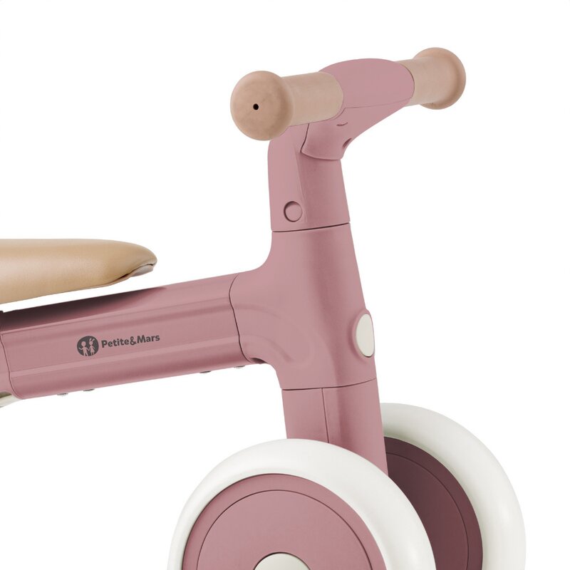 Bicicleta/tricicleta, Petite&Mars, 3 in 1, Multifunctionala, Cu/fara pedale, Ghidon directionabil, Sa reglabila pe inaltime, 2.3 kg, Pana la 25 kg, 12-36 luni, Roz