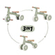 Bicicleta/tricicleta, Petite&Mars, 3 in 1, Multifunctionala, Cu/fara pedale, Ghidon directionabil, Sa reglabila pe inaltime, 2.3 kg, Pana la 25 kg, 12-36 luni, Verde