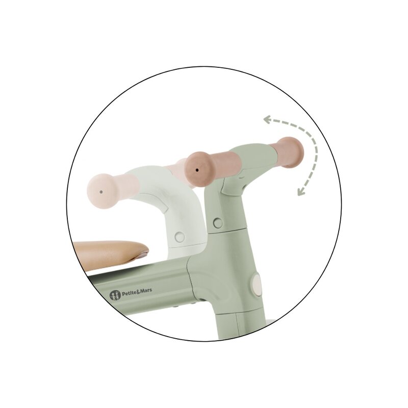 Bicicleta/tricicleta, Petite&Mars, 3 in 1, Multifunctionala, Cu/fara pedale, Ghidon directionabil, Sa reglabila pe inaltime, 2.3 kg, Pana la 25 kg, 12-36 luni, Verde
