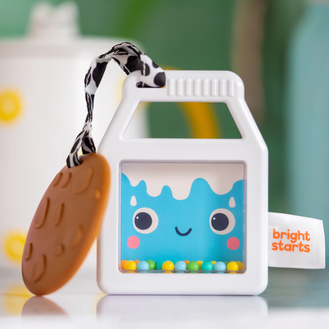 Bright Starts - Jucarie de dentitie 2 in 1 cu zornaitoare Cookies & Teethe - gogobaby.ro