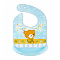 Baveta impermeabila, Bocioland, Cu buzunar detasabil, Dimensiune 21x21 cm, Bear