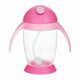 Cana de apa, Bocioland, Cu pai si manere, 300 ml, 6 luni+, Pink