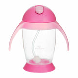 Cana de apa, Bocioland, Cu pai si manere, 300 ml, 6 luni+, Pink