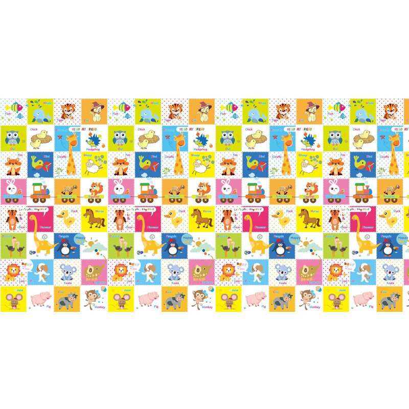 Covoras de joaca, Bocioland, Happy Day, Pliabil, Protectie impotriva loviturilor, Dimensiune mare, 200 x 150 cm, Cu Imprimeu pe ambele parti, Potrivit pentru utlizare atat in interior, cat si in exterior - gogobaby.ro