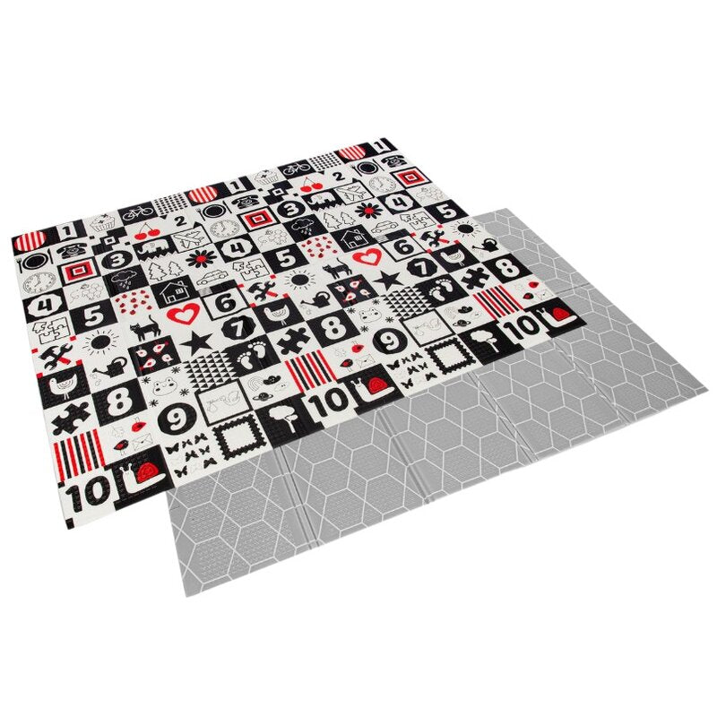Covoras de joaca, Bocioland, Honeycomb, Pliabil, Protectie impotriva loviturilor, Dimensiune mare, 200 x 150 cm, Cu Imprimeu pe ambele parti, Potrivit pentru utlizare atat in interior, cat si in exterior - gogobaby.ro