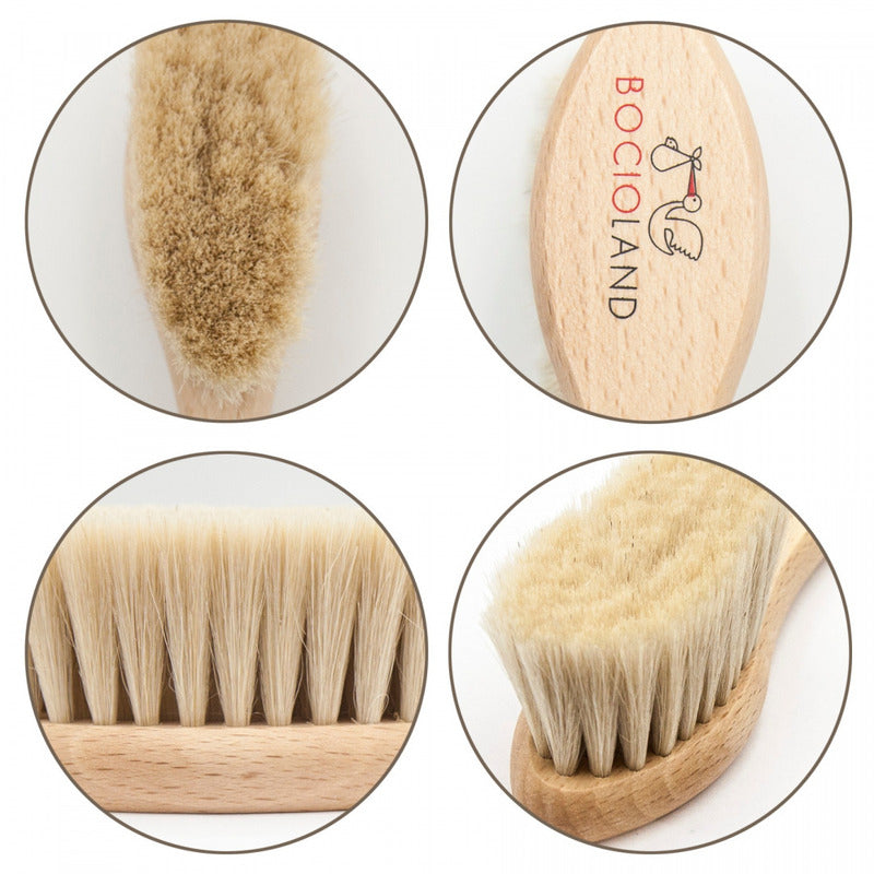 Perie de par, Bocioland, Din par natural de capra, Maro - gogobaby.ro