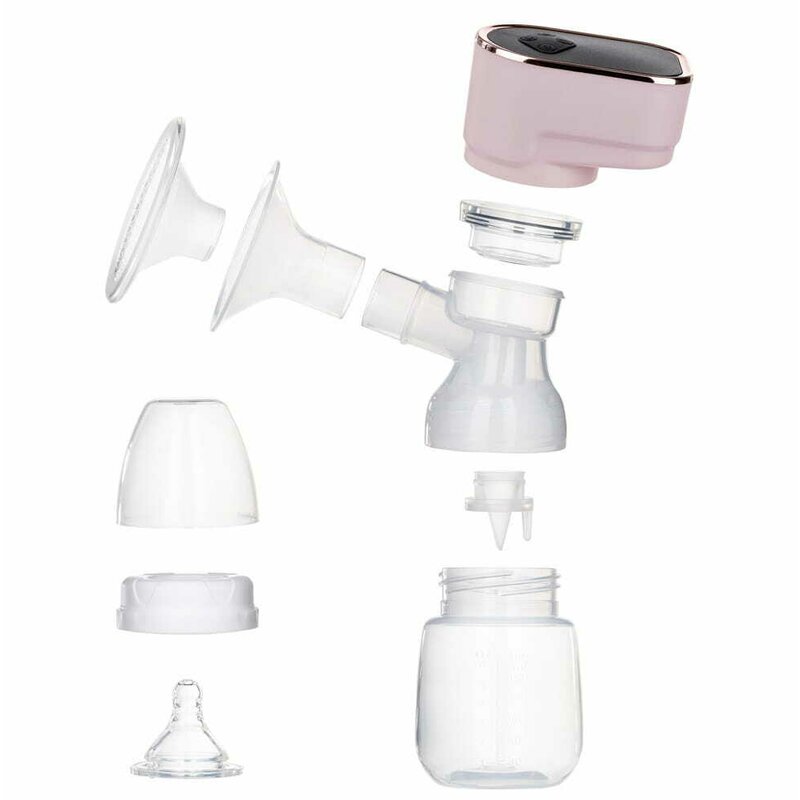 Aparat electric pentru alaptare, Bocioland, Clara, Cu multiple functii, Cu biberon si o suzeta, Pink