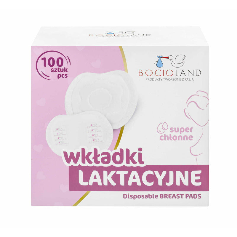 Tampoane pentru san, Bocioland, Set 100 bucati, Ambalate individual, Cu banda adeziva pentru o fixare usoara - gogobaby.ro