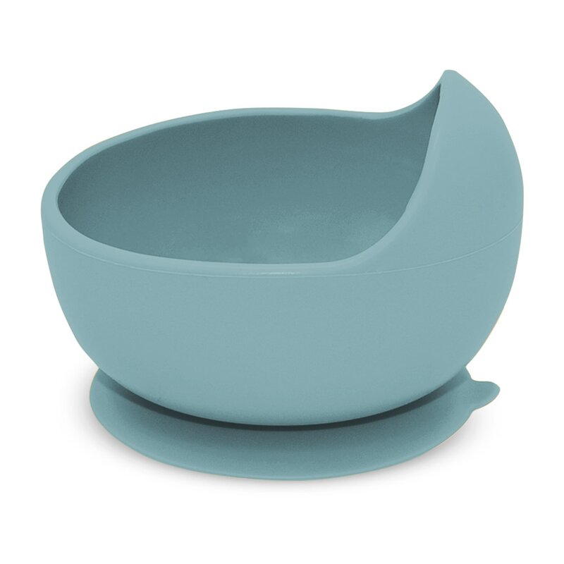 Bol, Petite&Mars, Take&Match, Din silicon, Cu ventuza, Fara BPA, Adecvat pentru masina de spalat vase si microunde, Nu absoarbe mirosuri, 6 luni+, 360 ml, Frosted Sky, Albastru