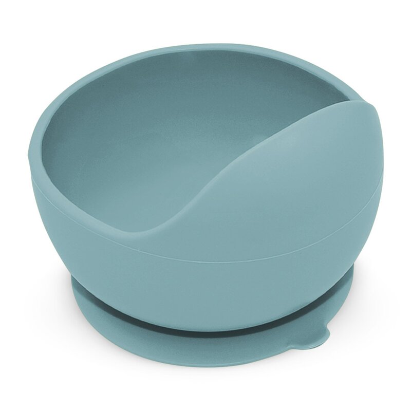Bol, Petite&Mars, Take&Match, Din silicon, Cu ventuza, Fara BPA, Adecvat pentru masina de spalat vase si microunde, Nu absoarbe mirosuri, 6 luni+, 360 ml, Frosted Sky, Albastru