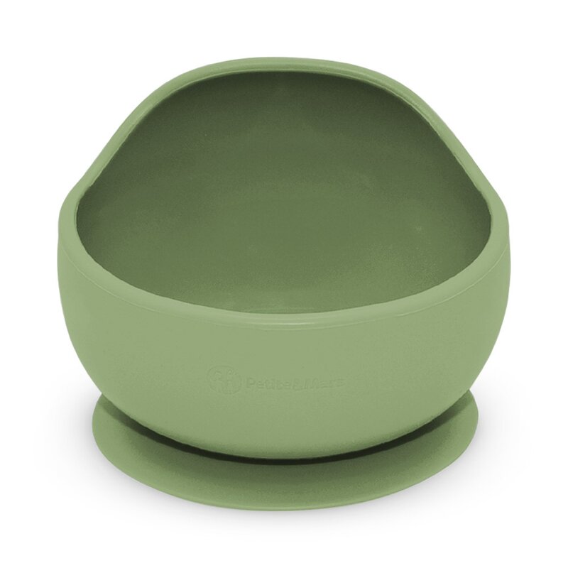 Bol, Petite&Mars, Take&Match, Din silicon, Cu ventuza, Fara BPA, Adecvat pentru masina de spalat vase si microunde, Nu absoarbe mirosuri, 6 luni+, 360 ml, Sweet Pea, Verde