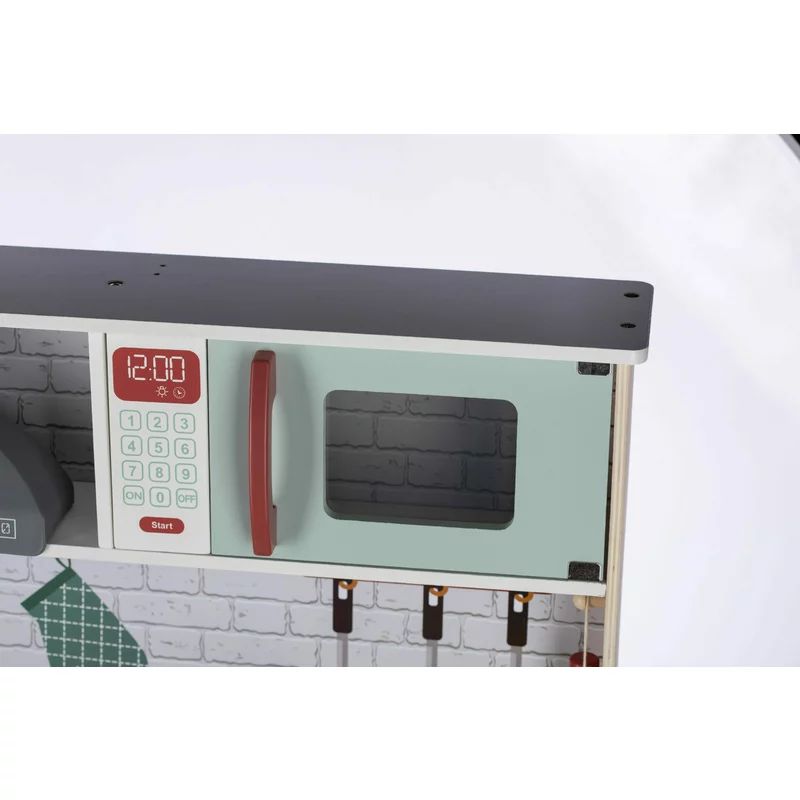 Bucatarie copii lemn, Free2Play, Mini Chef, Cu efecte de sunet si lumina, Cu accesorii, 70 x 30 x 104 cm, Conform cu standardele europene EN71-1;2018, EN71-2:2020, EN71-3:2021 - gogobaby.ro