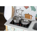 Bucatarie copii lemn, Free2Play, Mini Chef, Cu efecte de sunet si lumina, Cu accesorii, 70 x 30 x 104 cm, Conform cu standardele europene EN71-1;2018, EN71-2:2020, EN71-3:2021