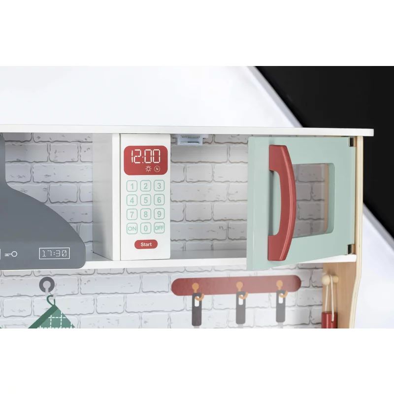 Bucatarie copii lemn, Free2Play, Mini Chef, Cu efecte de sunet si lumina, Cu accesorii, 70 x 30 x 104 cm, Conform cu standardele europene EN71-1;2018, EN71-2:2020, EN71-3:2021 - gogobaby.ro