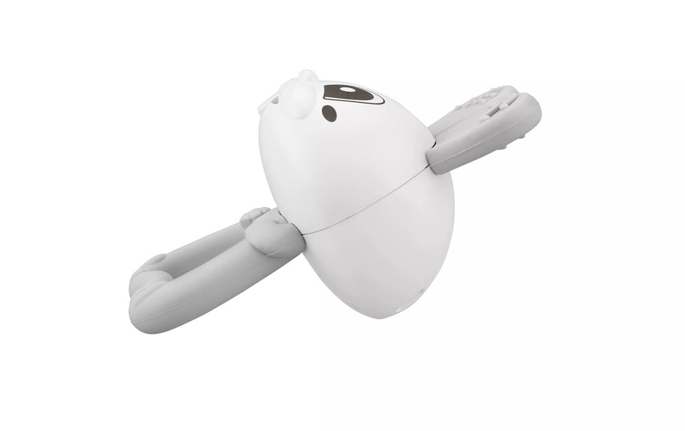 Jucarie pentru dentitie din silicon cu zornaitoare, Mombella Bunny - Grey