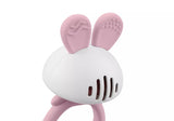 Jucarie pentru dentitie din silicon cu zornaitoare, Mombella Bunny - Pink