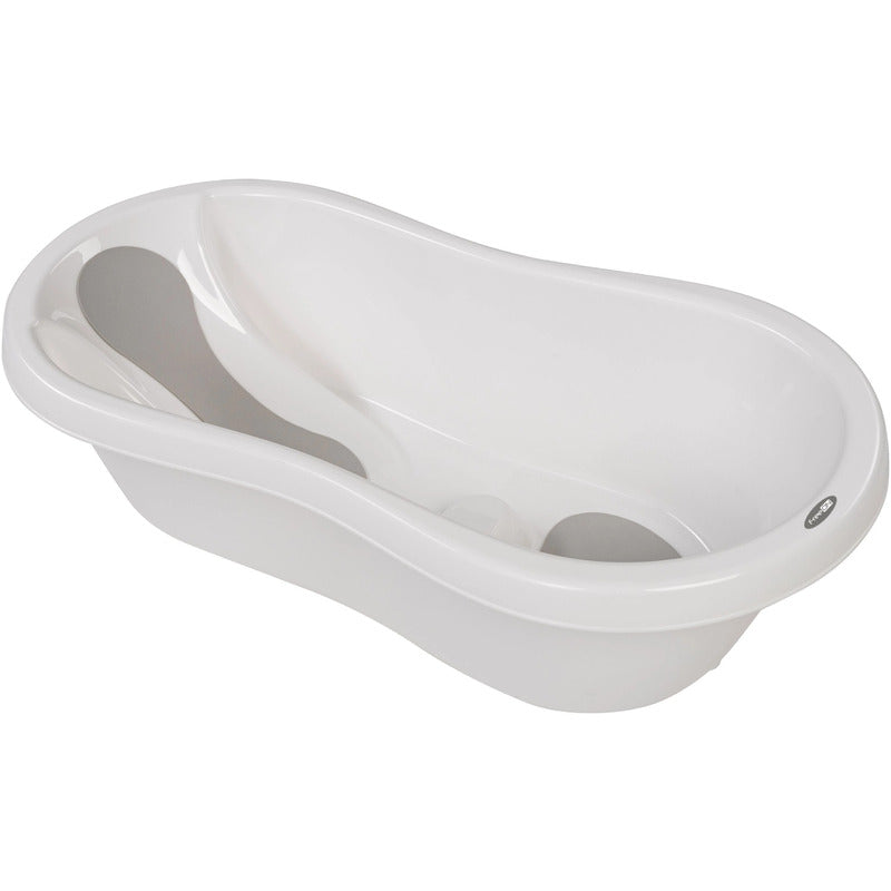 Cadita, FreeON, Cu doua parti antiderapante, Cu dop, Conform cu standardul european de securitate EN 17072:2018, 81x41x24 cm, White - gogobaby.ro