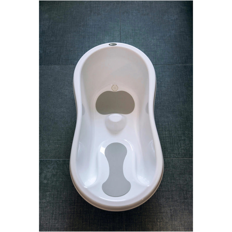Cadita, FreeON, Cu doua parti antiderapante, Cu dop, Conform cu standardul european de securitate EN 17072:2018, 81x41x24 cm, White - gogobaby.ro