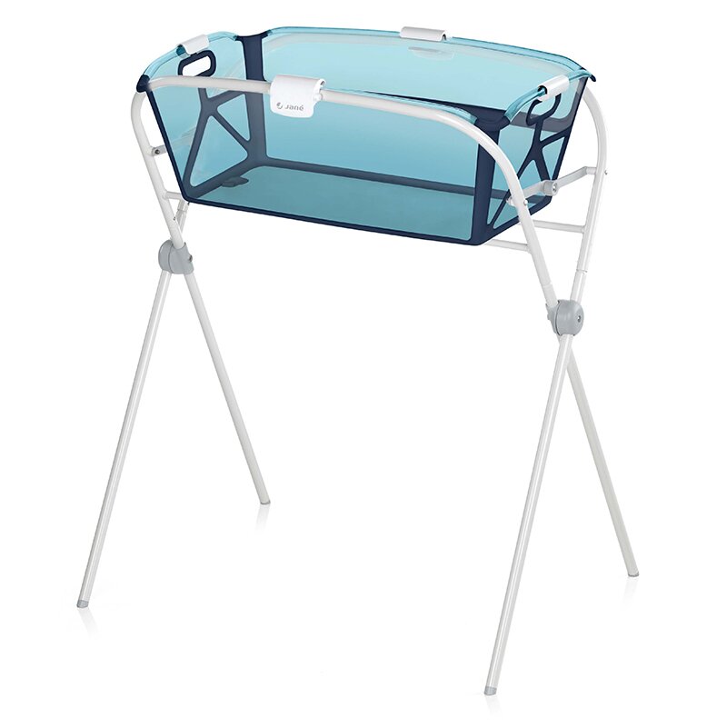 Cadita de baie cu pliere ultra-compacta, Jane, Oasis, Cu doua manere, 68 x 42 x 26 cm, Conform cu standardul european de siguranta EN 17072:2018, Tropical