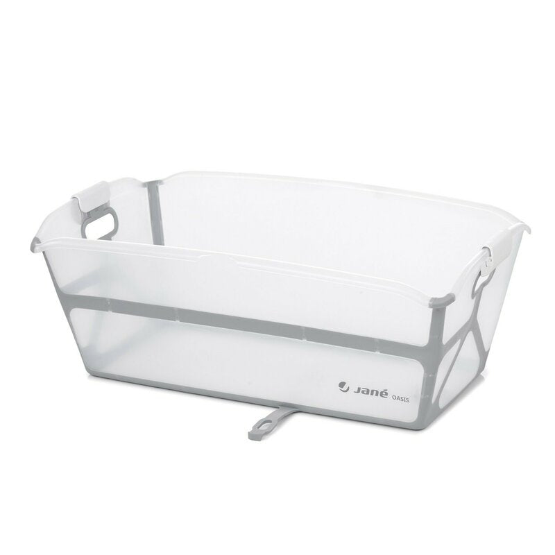 Cadita de baie cu pliere ultra-compacta, Jane, Oasis, Cu doua manere, 68 x 42 x 26 cm, Conform cu standardul european de siguranta EN 17072:2018, White - gogobaby.ro