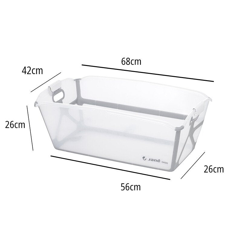 Cadita de baie cu pliere ultra-compacta, Jane, Oasis, Cu doua manere, 68 x 42 x 26 cm, Conform cu standardul european de siguranta EN 17072:2018, White - gogobaby.ro