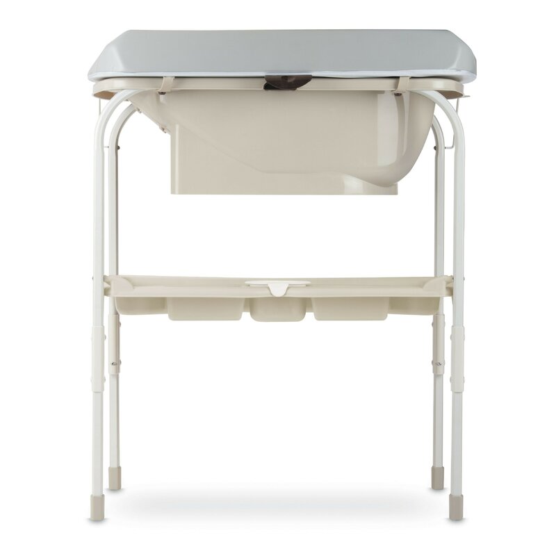 Cadita de baie cu suport, Jane, Flip Cu 2 pozitii anatomice, Cu masuta de infasat, Cu tavita si compartimente pentru accesorii, Conform cu standardele europene EN 17072:2018EN 12221:2008+A1:2013, Star