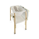Cadita de baie cu suport, Jane, Flip, Cu 2 pozitii anatomice, Cu masuta de infasat, Cu tavita si compartimente pentru accesorii, Conform cu standardele europene EN 17072:2018EN 12221:2008+A1:2013, Sage