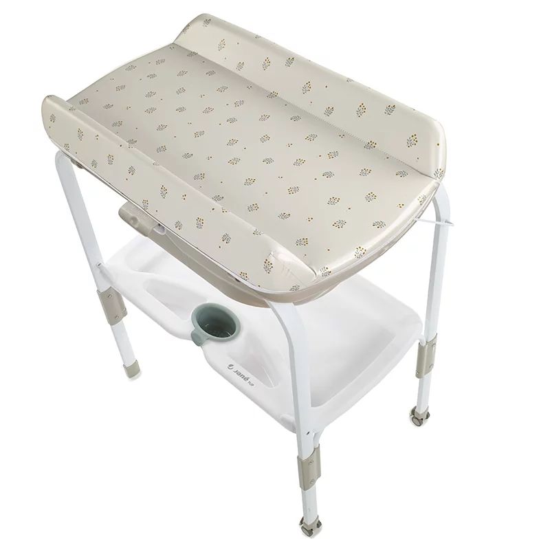 Cadita de baie cu suport, Jane, Flip, Cu 2 pozitii anatomice, Cu masuta de infasat, Cu tavita si compartimente pentru accesorii, Conform cu standardele europene EN 17072:2018EN 12221:2008+A1:2013, Mist