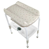 Cadita de baie cu suport, Jane, Flip, Cu 2 pozitii anatomice, Cu masuta de infasat, Cu tavita si compartimente pentru accesorii, Conform cu standardele europene EN 17072:2018EN 12221:2008+A1:2013, Mist
