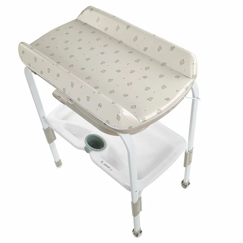 Cadita de baie cu suport, Jane, Flip, Cu 2 pozitii anatomice, Cu masuta de infasat, Cu tavita si compartimente pentru accesorii, Conform cu standardele europene EN 17072:2018EN 12221:2008+A1:2013, Botanic