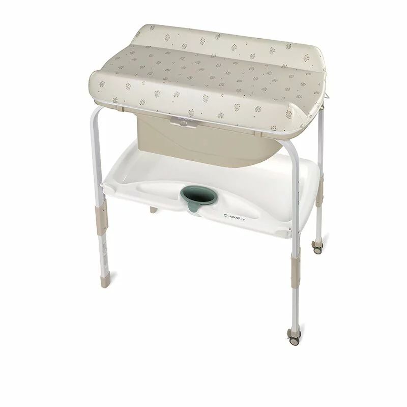 Cadita de baie cu suport, Jane, Flip, Cu 2 pozitii anatomice, Cu masuta de infasat, Cu tavita si compartimente pentru accesorii, Conform cu standardele europene EN 17072:2018EN 12221:2008+A1:2013, Botanic
