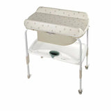 Cadita de baie cu suport, Jane, Flip, Cu 2 pozitii anatomice, Cu masuta de infasat, Cu tavita si compartimente pentru accesorii, Conform cu standardele europene EN 17072:2018EN 12221:2008+A1:2013, Botanic