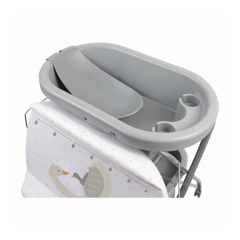 Cadita de baie, FreeON, Swan, Cu hamac pentru nou nascut si masa de infasat, Cu roti, Cu suport metalic, Conform cu standardul european de securitate EN 12221-1:2008+A1:2013, EN 17072:2018 - gogobaby.ro