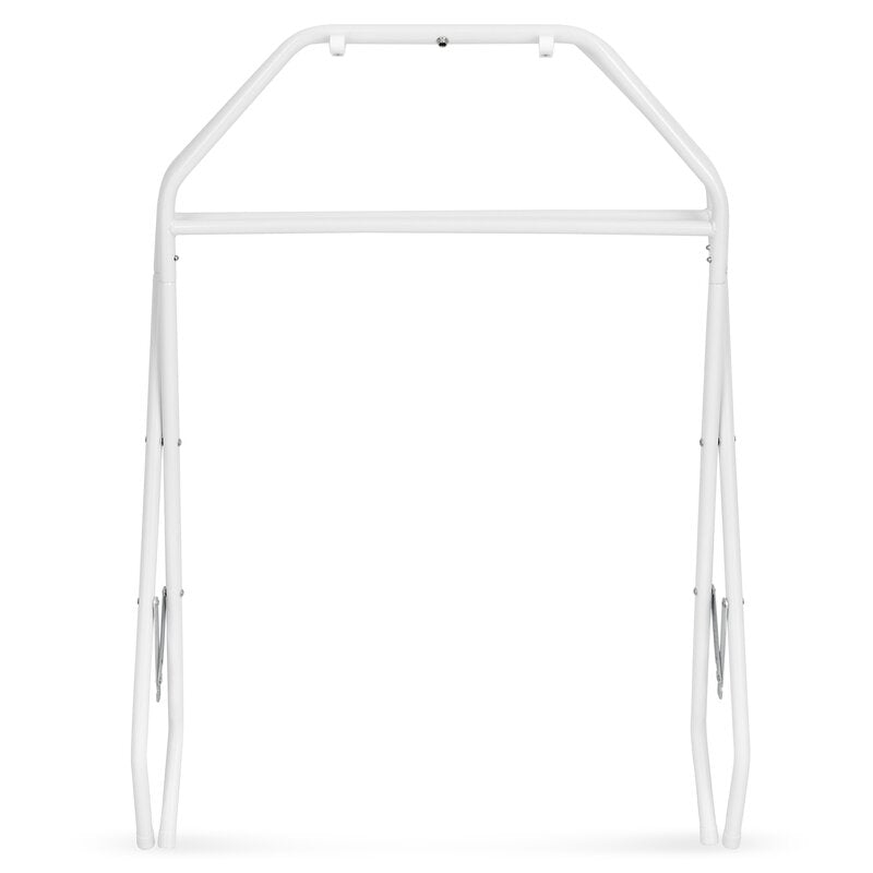 Cadita de baie pliabila, Qmini, Foldy Pro Care, Cu suport metalic si masuta de infasat, Cu termometru electronic, Cu dop si furtun pentru scurgere, Antiderapanta, 80×49 cm, Alb/Gri
