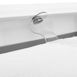 Cadita de baie pliabila, Qmini, Foldy Pro Care, Cu suport metalic si masuta de infasat, Cu termometru electronic, Cu dop si furtun pentru scurgere, Antiderapanta, 80×49 cm, Alb/Gri