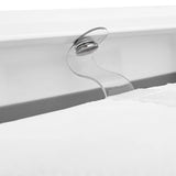 Cadita de baie pliabila, Qmini, Foldy Pro Care, Cu suport metalic si masuta de infasat, Cu termometru electronic, Cu dop si furtun pentru scurgere, Antiderapanta, 80×49 cm, Alb/Gri