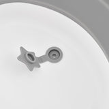 Cadita de baie pliabila, Qmini, Foldy Pro Care, Cu suport metalic si masuta de infasat, Cu termometru electronic, Cu dop si furtun pentru scurgere, Antiderapanta, 80×49 cm, Alb/Gri
