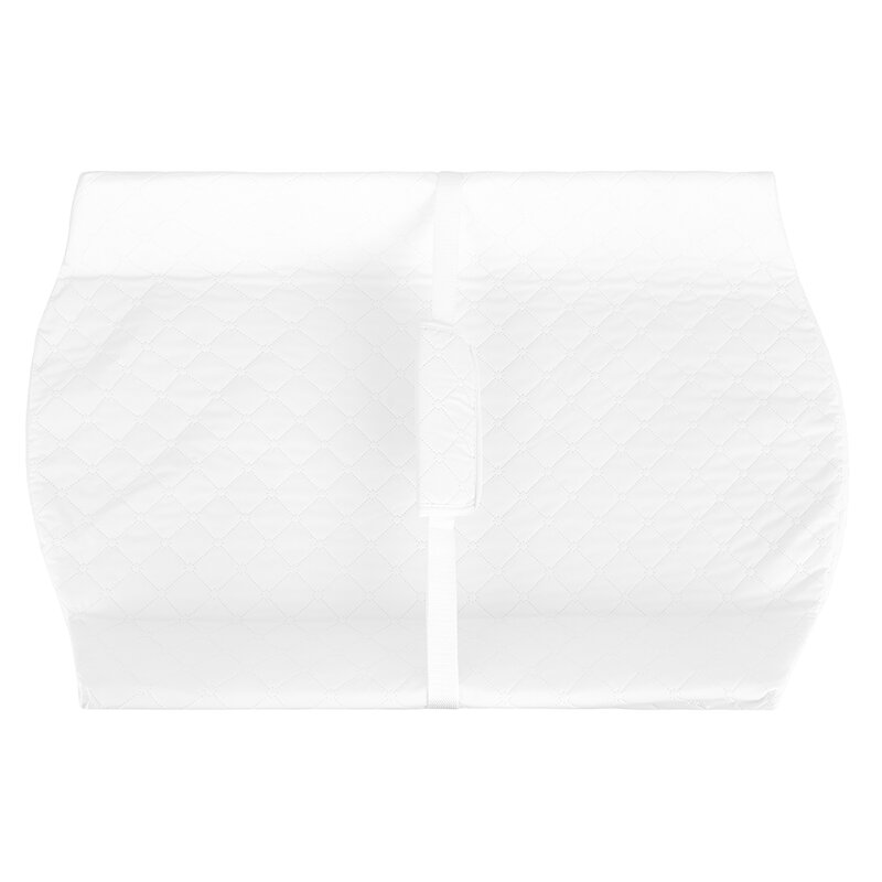 Cadita de baie pliabila, Qmini, Foldy Pro Care, Cu suport metalic si masuta de infasat, Cu termometru electronic, Cu dop si furtun pentru scurgere, Antiderapanta, 80×49 cm, Alb/Gri