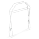 Cadita de baie pliabila, Qmini, Foldy Pro, Cu suport metalic si pernuta de baie, Cu termometru electronic, Cu dop si furtun pentru scurgere, Antiderapanta, 80×49 cm, Alb/Gri