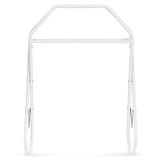 Cadita de baie pliabila, Qmini, Foldy Pro, Cu suport metalic si pernuta de baie, Cu termometru electronic, Cu dop si furtun pentru scurgere, Antiderapanta, 80×49 cm, Alb/Gri