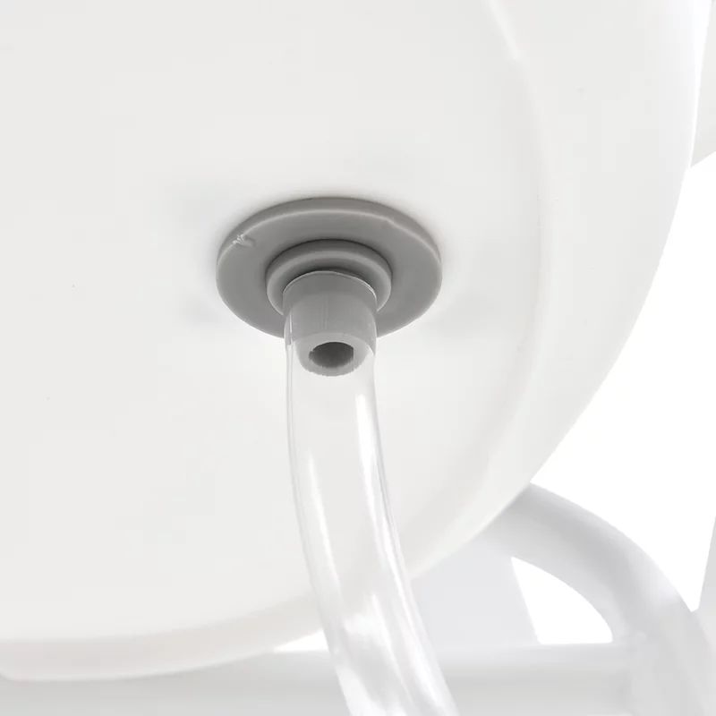Cadita de baie pliabila, Qmini, Foldy Pro, Cu suport metalic si pernuta de baie, Cu termometru electronic, Cu dop si furtun pentru scurgere, Antiderapanta, 80×49 cm, Alb/Gri